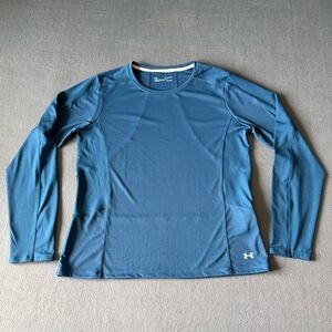 Under Armour Women's Teal Long Sleeve Heatgear‎ Fitted Tee lightweight size XL